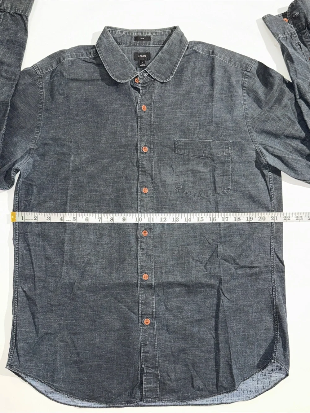 J. Crew Men's Navy Button-Down Casual Shirt Size L vintage